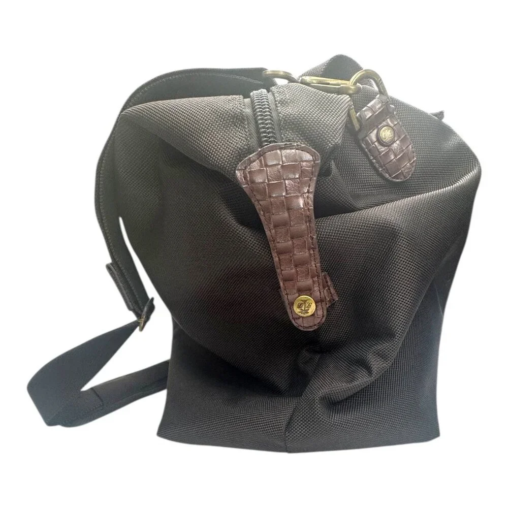 Tommy Bahama Carry-On/Beach Canvas Brown Duffle Tote Bag Leather Bag Paradise